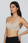 Zivame Bare Melange Padded Wired 3/4th Coverage Tshirt Bra - Ash Melange — thumbnail 3